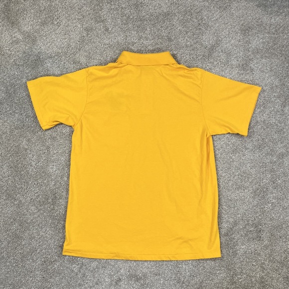 VTG JERZEES Single Stitch Polo Shirt Bar Fly Embroidered Yellow Men's L USA Made - Picture 8 of 8